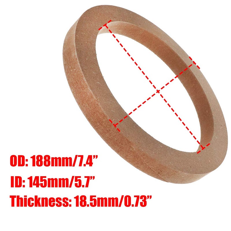 AUTUT 2 Pcs 6.5in Universal Wooden MDF Speaker Spacer Ring - Image 2